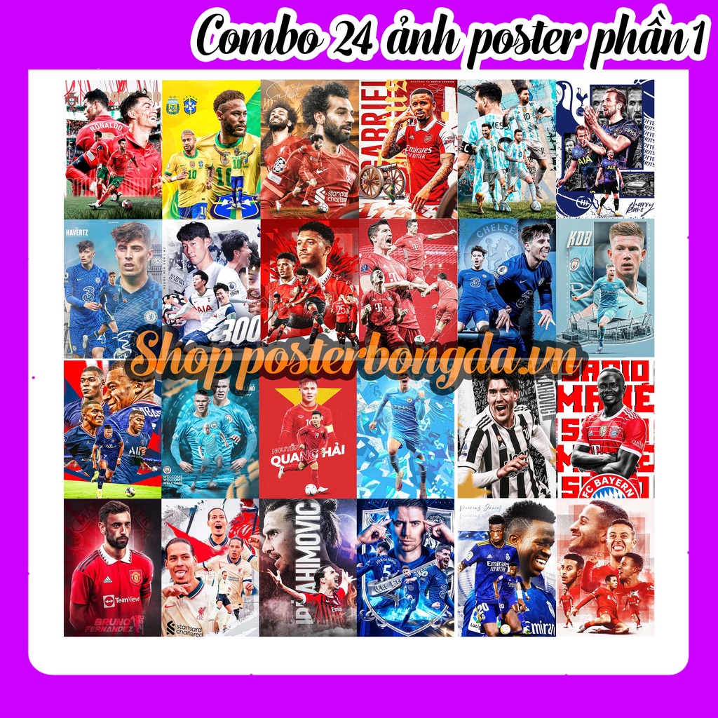 Combo 24 Poster Ảnh Dán Tường Cầu Thủ Bóng Đá Cực Rẻ Phần 1