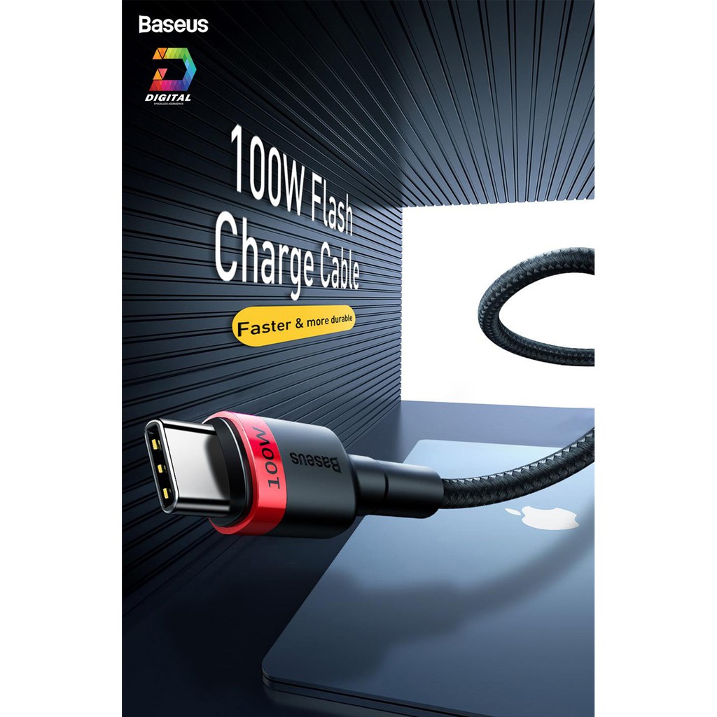 Cáp sạc nhanh Type C to Type C PD 2.0 100W Quick charge 3.0 dài 2M chính hãng Baseus