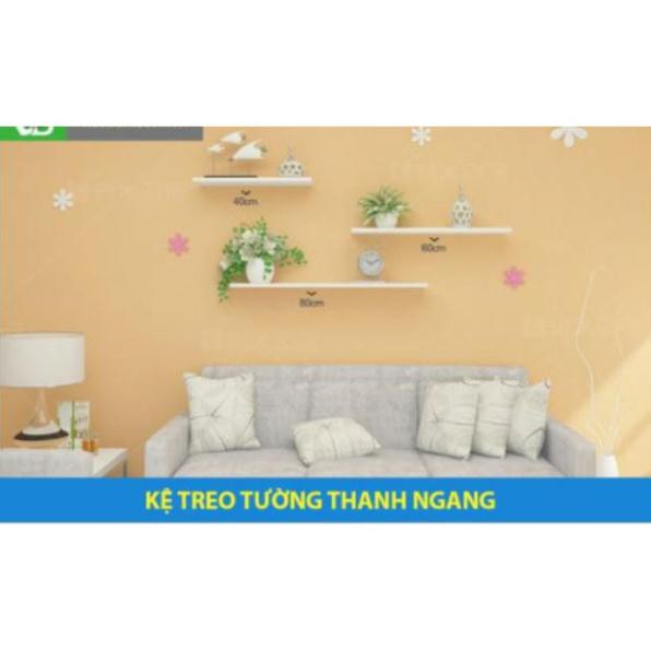 Kệ treo tường gỗ bộ 3 thanh 30,40,50 x 15cm trang trí giấu chân mẫu ktt03
