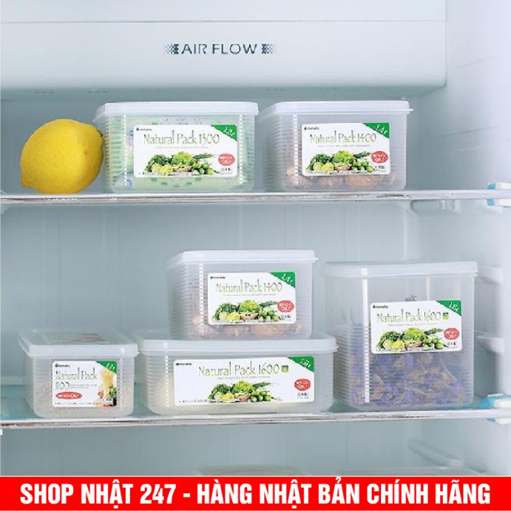 Hộp nhựa đựng thực phẩm Inomata nắp dẻo nhựa trong dáng dài, dáng cao nội địa Nhật Bản