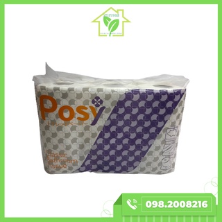 Giấy vệ sinh Posy Classic 2 lớp có lõi mềm mịn, bịch 12 cuộn