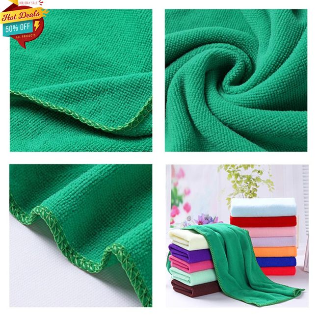 COD 25*25cm Car Wash Towel Soft Microfiber Fiber Buffing Fleece Car Wash Towel Absorbent Dry Cleaning Kit