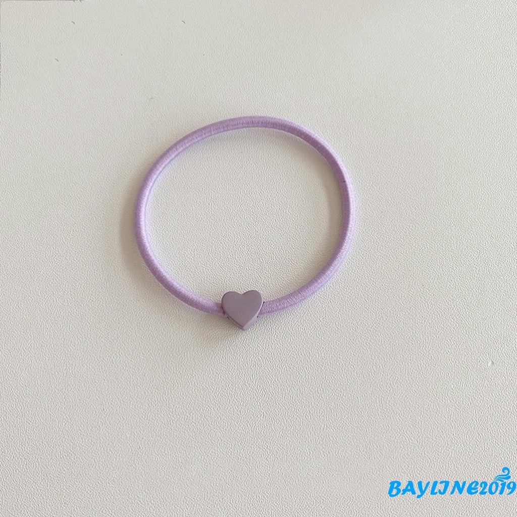 Dây buộc tóc trang trí họa tiết trái tim co giãn tốt độc đáo cho nữ