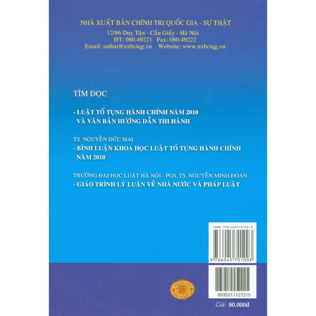 Sách - Tập Bài Giảng Luật Tố Tụng Hành Chính Việt Nam | BigBuy360 - bigbuy360.vn