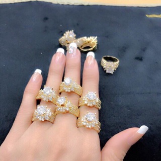 Nhẫn xi vàng 18k cao cấp Ab55 