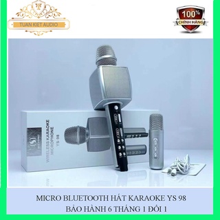 Micro karaoke YS98 cao cấp - Micro Bluetooth YS-98 tích hợp loa bass ,tres, Kèm thêm 1 micro để hát song ca