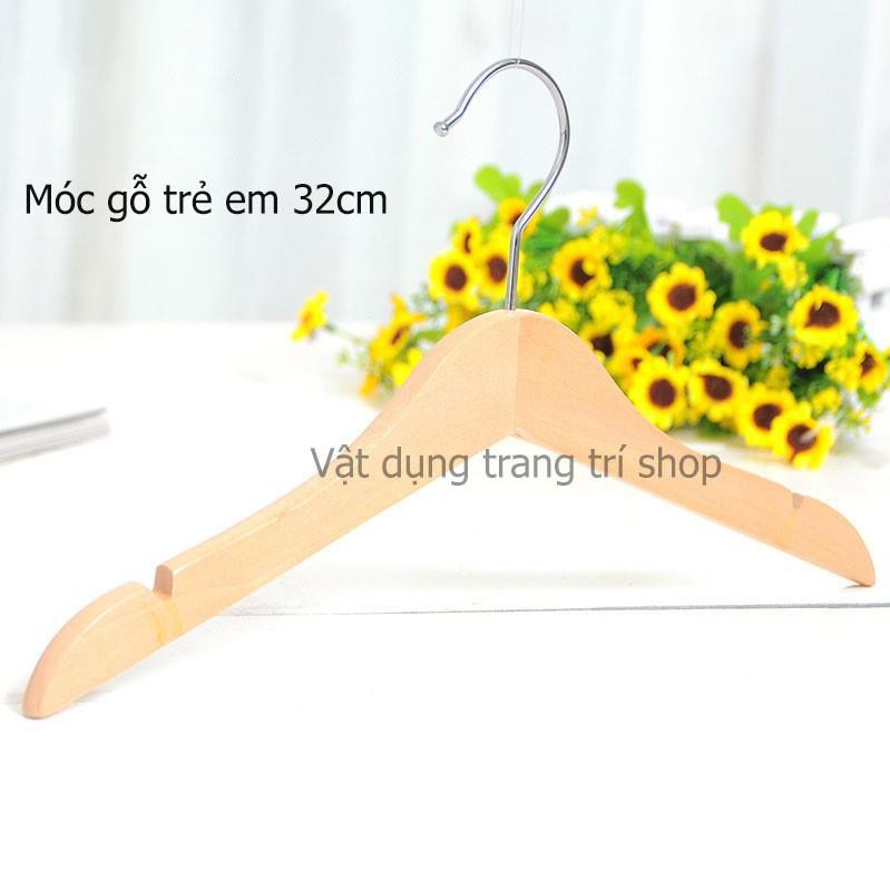 Móc Gỗ Treo Quần Áo Trẻ Em 32cm KTN (1 móc)