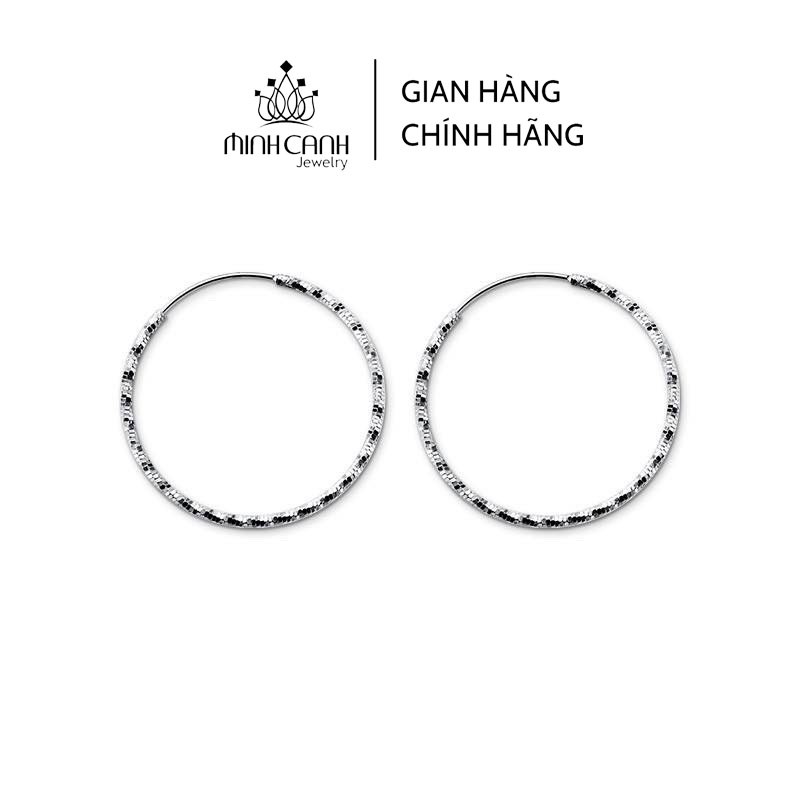 Bông Tai Bạc Vòng Tròn Lớn Dạng Sóng Size 4.5cm - Minh Canh Jewelry
