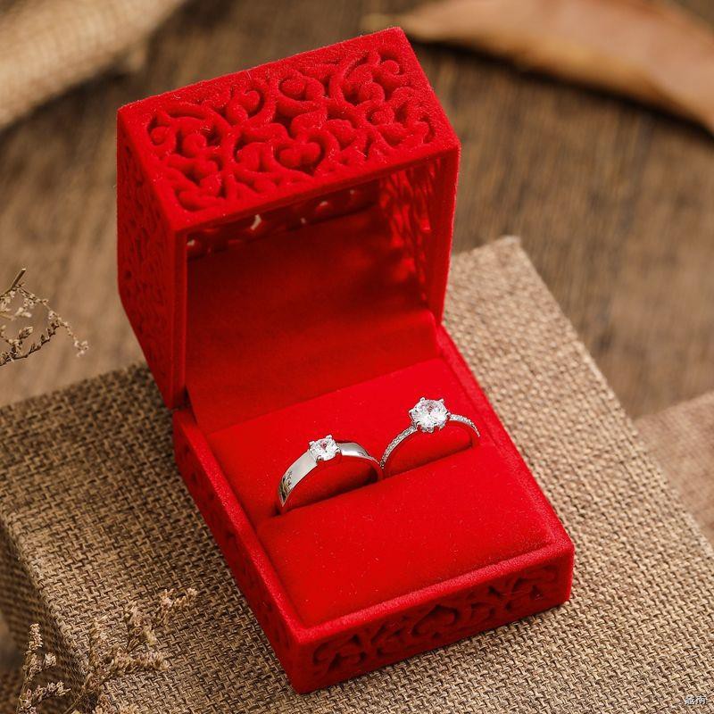 ✿Cặp đôi nhẫn nữ cưới nữ, một vợ chồng Phiên bản Hàn Quốc của học sinh Mạng có thể điều chỉnh đơn giản màu đỏ với đoạn
