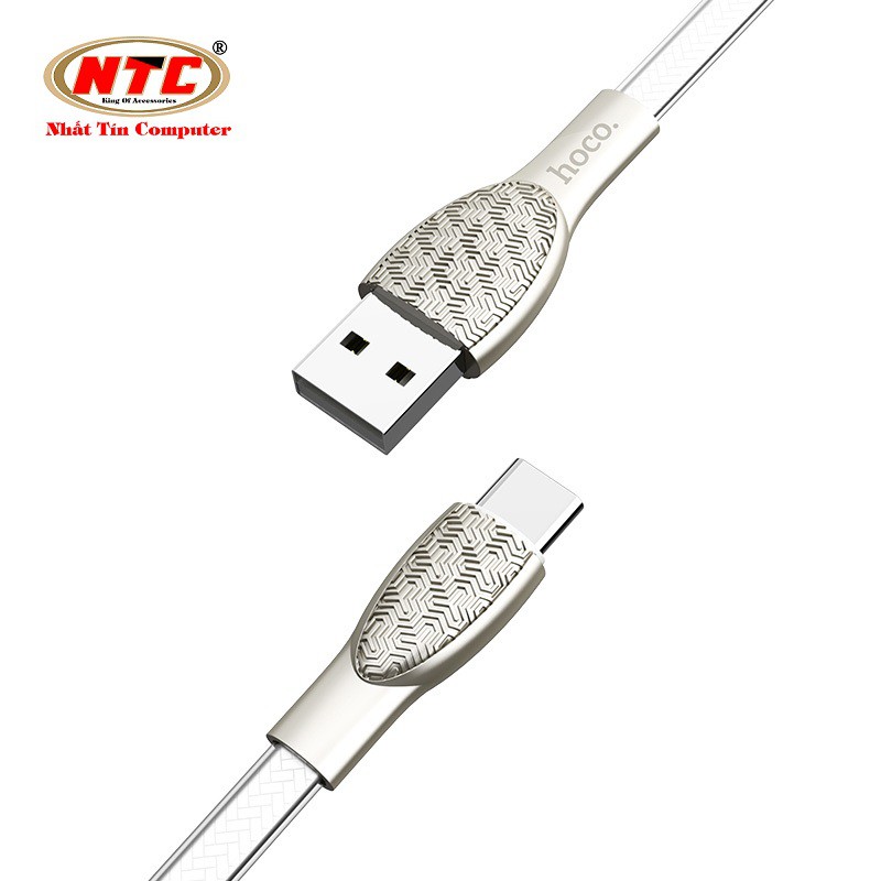 Cáp sạc nhanh và truyền dữ liệu Hoco U52 Bright cổng Type-C 2.4A dài 1.2M (3 màu)