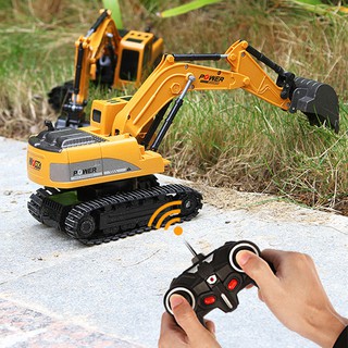 ◎hợp kim máy xúc điều khiển từ xa máy xúc mô phỏng điện không dây đồ chơi trẻ em cậu bé điều khiển từ xa xe xây dựng đồ