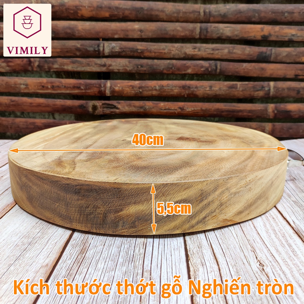 Thớt Nghiến Đá Không Tâm Mẫu Tròn 40x5 Cm - Dùng Để Băm Chặt