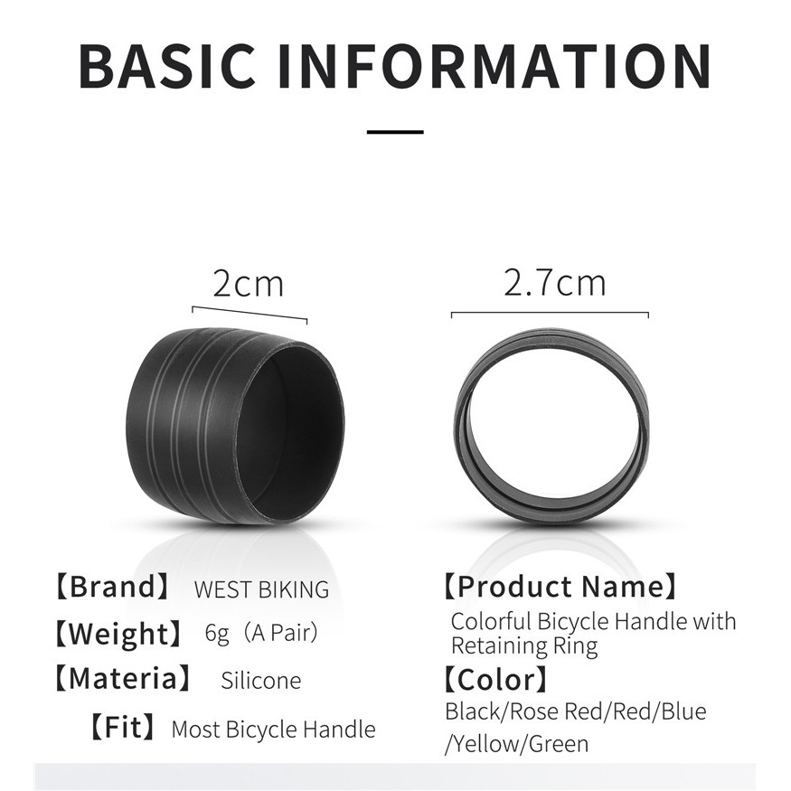 Bộ 2 Vòng Cố Định Tay Lái Xe Đạp Bằng Silicone Chống Nước &amp; Trượt