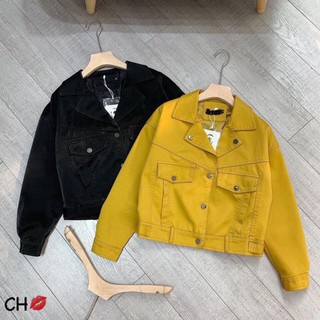 Áo khoác nữ cổ bẻ, 2 túi xinh xắn