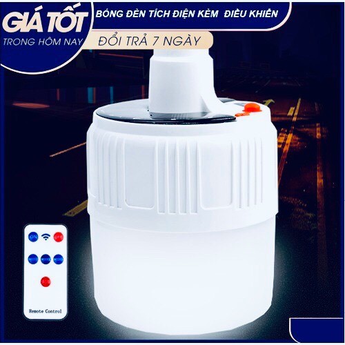 Bóng đèn tích điện ⚡Đèn tích điện thông minh điều khiển từ xa siêu sáng, sạc năng lượng mặt trời