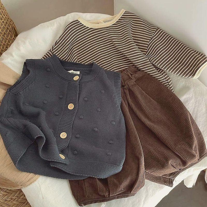 Set Áo Sweater Không Tay + Quần Thiết Kế Mới Thời Trang Mùa Thu Theo Phong Cách Hàn Quốc Cho Bé