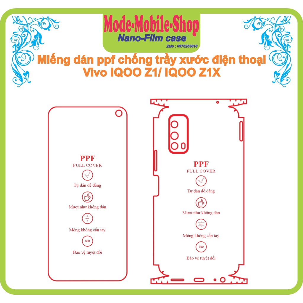 miếng dán ppf chống trầy xước điện thoại vivo iqoo z1/ iqoo z1x