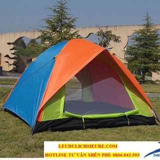 Lều Tự Lắp 3 Đến 4 Người - 2 Lớp - 2 Cửa Màu Siêu Đẹp