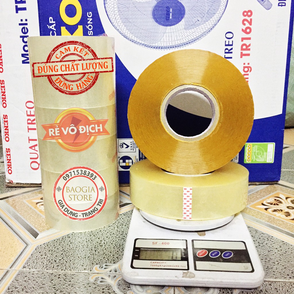 Băng keo trong/đục 1kg lõi giấy siêu mỏng