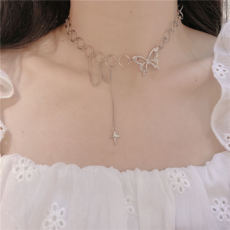 Dây Chuyền Hình Bướm Rỗng Phong Cách Hip Hop Thời Trang 19A1010