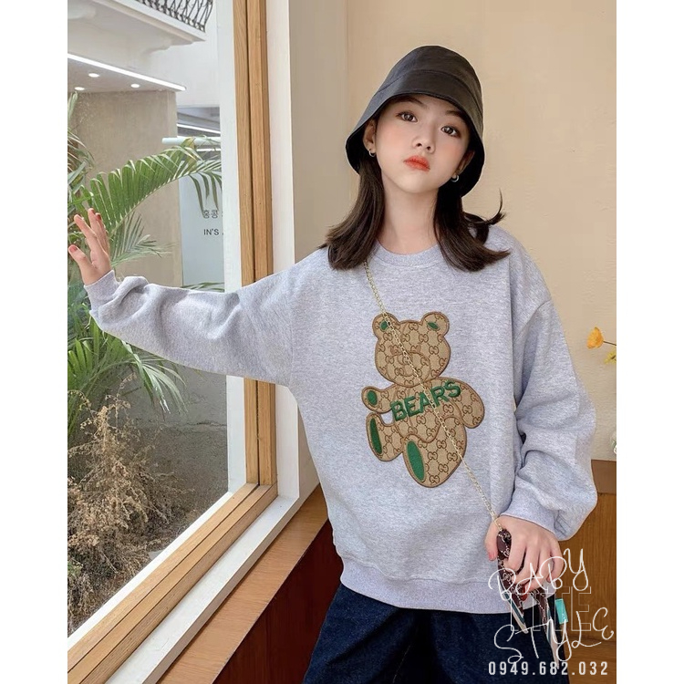 Áo thu đông cho bé gái “GẤU BEARS“ 14-45kg, áo dài tay bé gái 4-14 tuổi. Thiết kế xinh xắn, thoải mái.