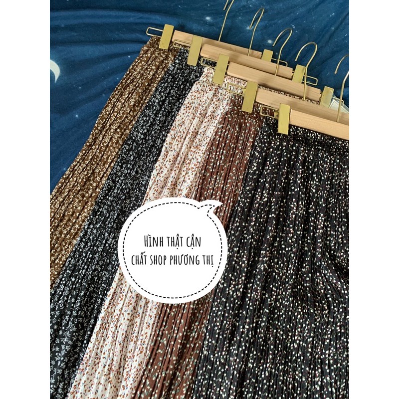 Chân váy hoa nhí xếp li hàng Quảng Châu (hàng sẵn) | BigBuy360 - bigbuy360.vn