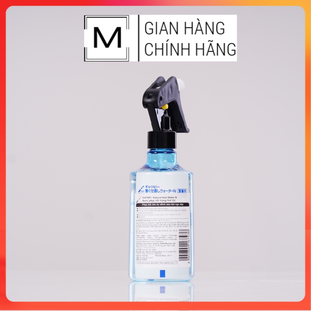Nước xịt phục hồi trạng thái,xịt thơm khử mùi tóc GATSBY NATURAL HAIR WATER N 285ml