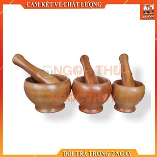 Bộ cối chày gỗ lu cao cấp