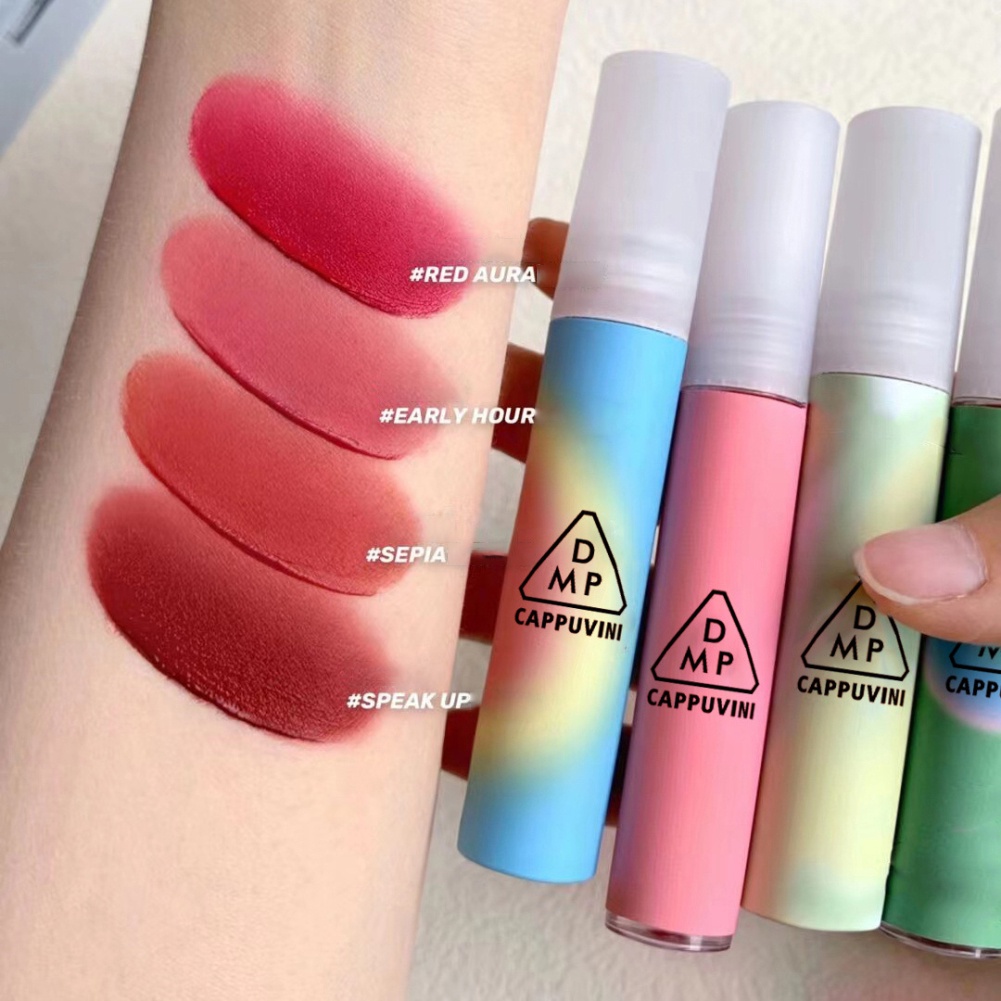 ⭐Còn hàng Sản phẩm làm đẹp thân thiện với du lịch Phấn khói Matte Lip Gloss Beauty Hydrating Lip Color 4 màu Dễ mang theo Trang điểm môi Chống nhòe Son môi màu hồng xám Tím Son môi ⭐cocomall12