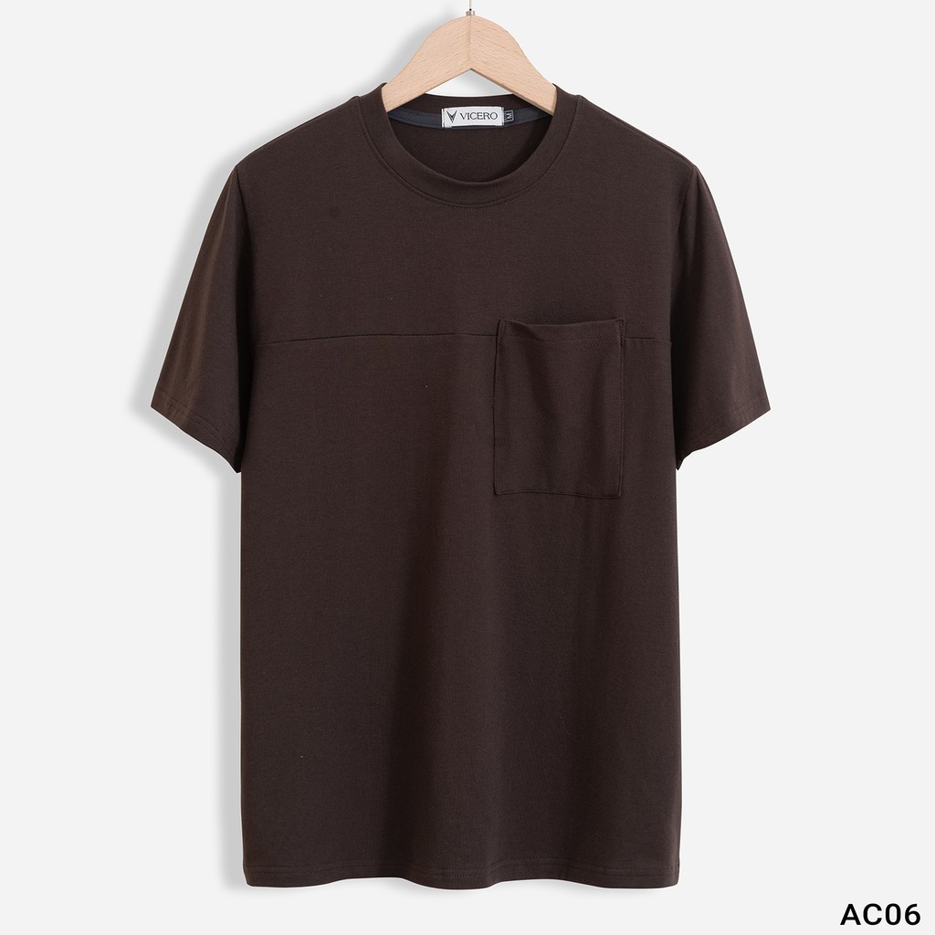 Áo Thun Nam 100% Cotton Tay Ngắn Cổ Tròn Trơn Đẹp 6 Màu VICERO | BigBuy360 - bigbuy360.vn