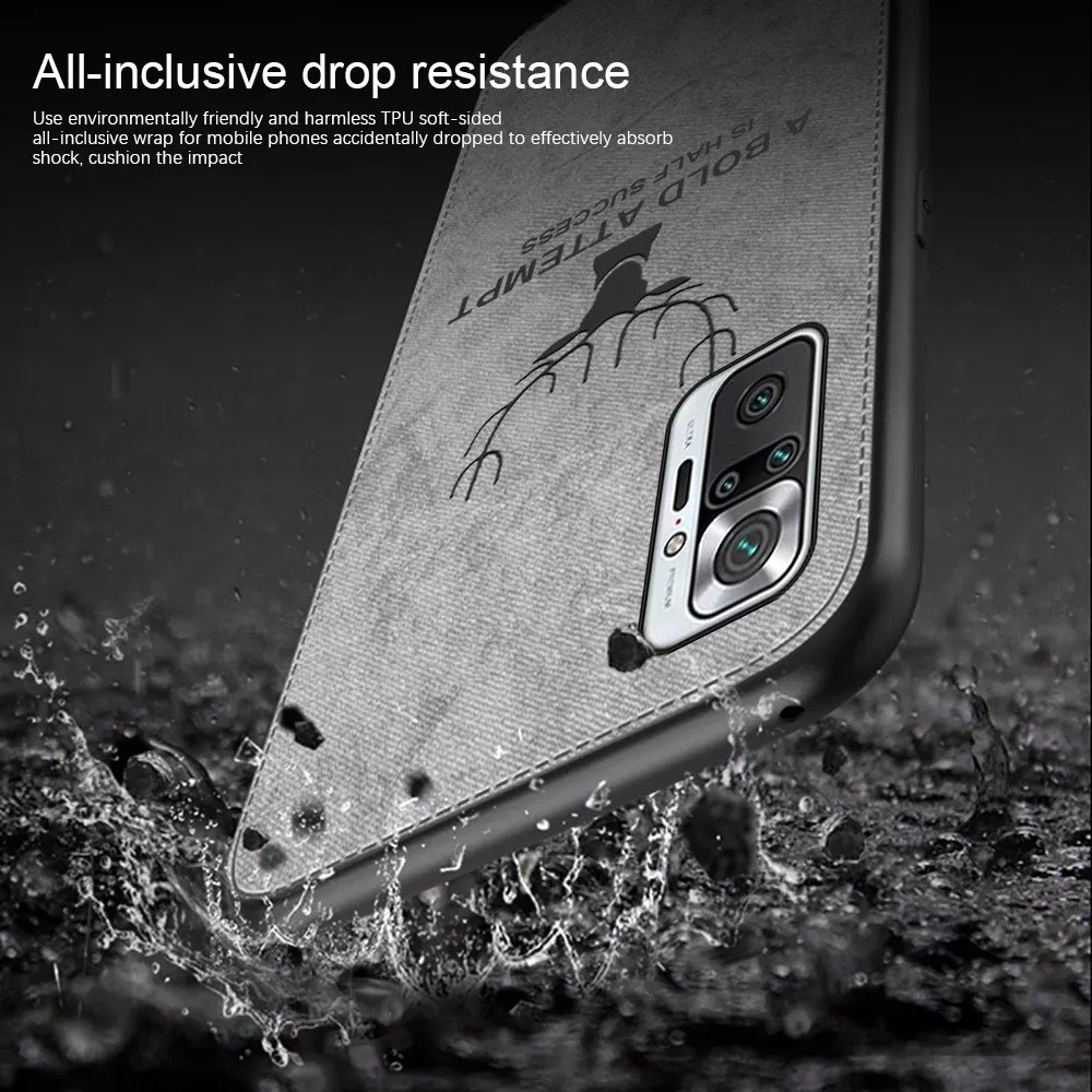 Ốp lưng Redmi Note 10 Pro chống sốc vải đầu hươu nai thời trang siêu bền