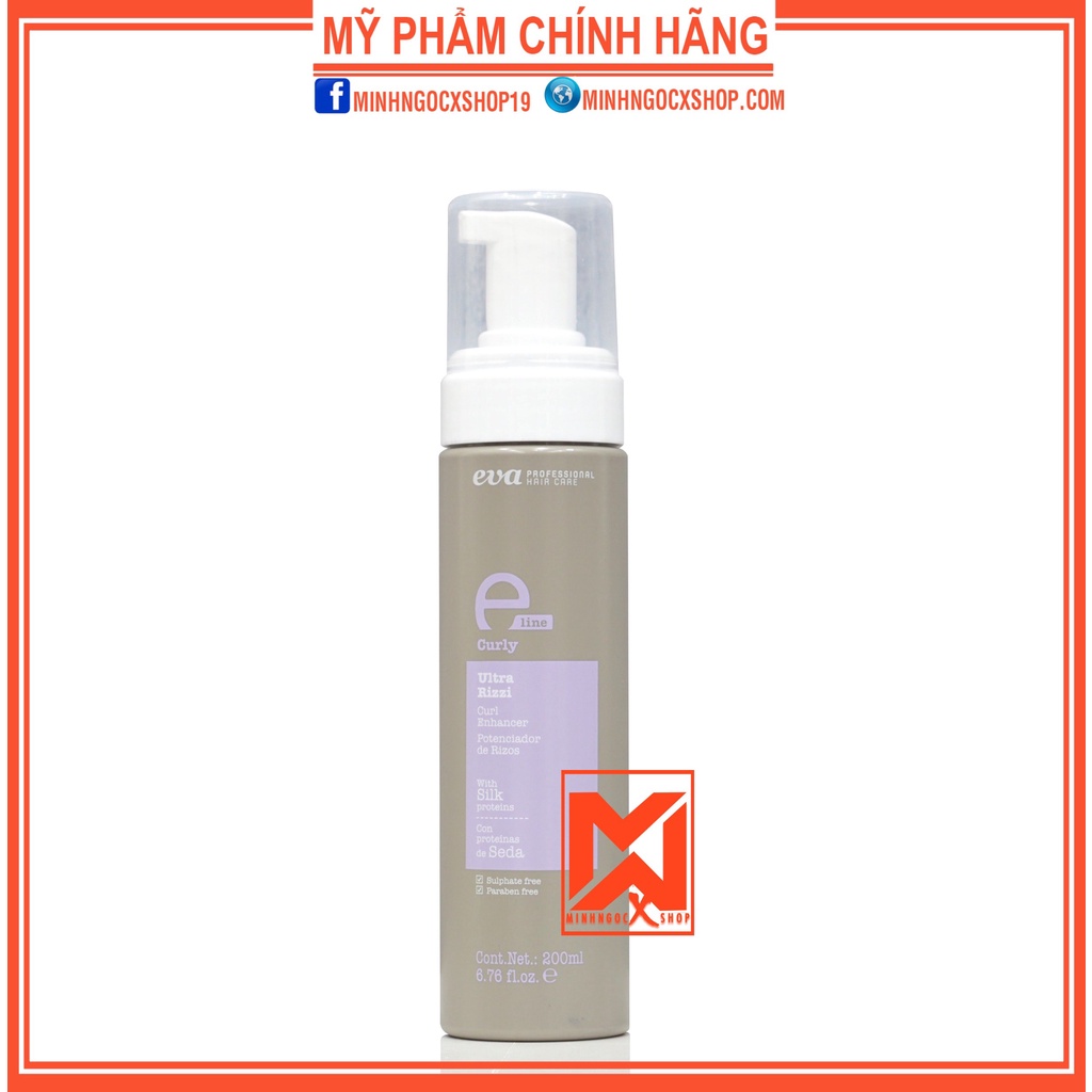 Gel Bọt Tạo Kiểu Cho Tóc Xoăn Eva E-Line Ultra Rizzi 200ml Chính Hãng