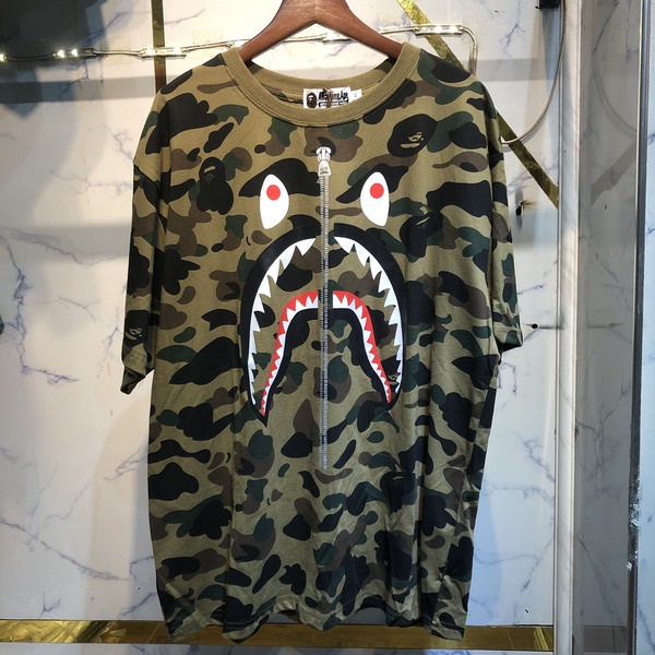 Áo Thun In Bape Cá Mập Tee Bape Cá Mập, Áo Phông Bape Cá Ngáo Unisex Form Rộng
