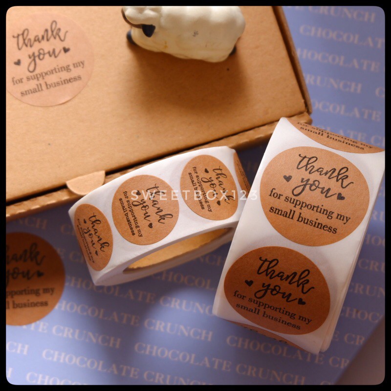 Nhãn Dán Cuộn Sticker Thank you 500 Miếng Dán Hàng - Tem Cám Ơn Khách Hàng Tự Dính