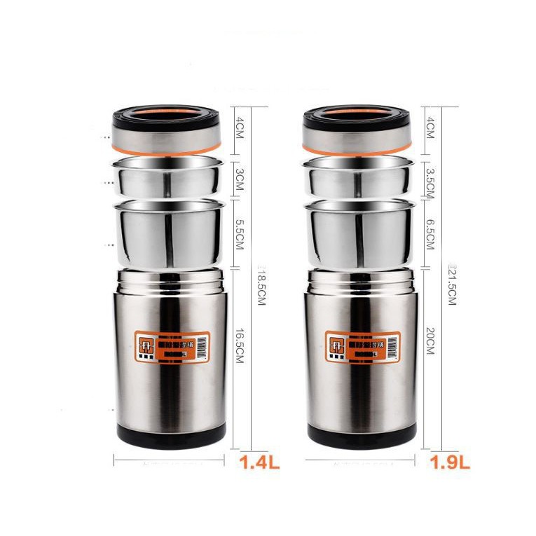 Hộp Đựng Cơm Văn Phòng Inox Dày Không Gỉ 3 Ngăn Chống Tràn Giữ Nhiệt Tốt