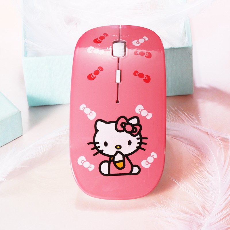 Chuột không dây 2.4G Hình Hello Kitty Dễ Thương