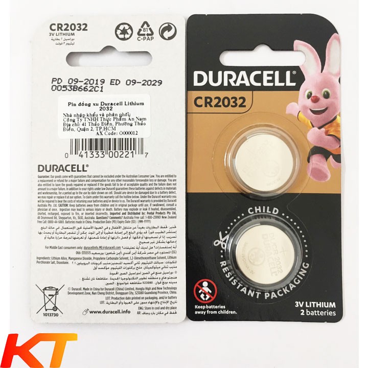 Pin CR2032 Duracell / Panasonic / Energizer / Camelion / Maxell Pin 3v .