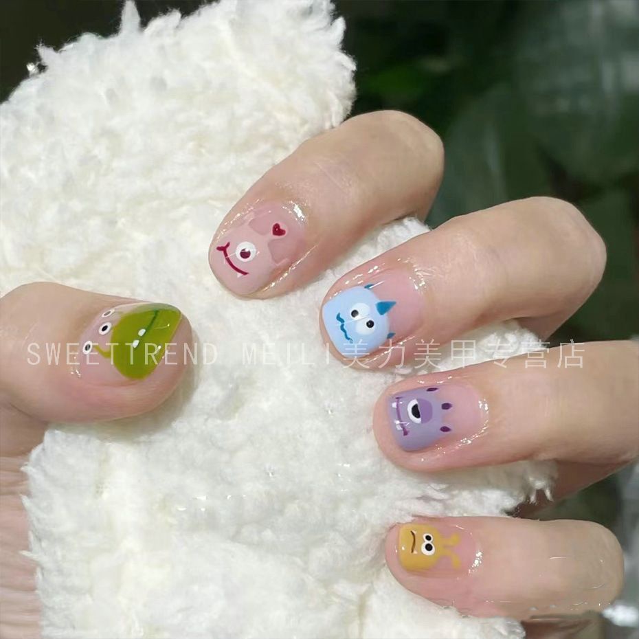 Miếng dán trang trí móng tay STZPRONAIL hình quái vật ba mắt nhỏ dễ thương ngộ nghĩnh