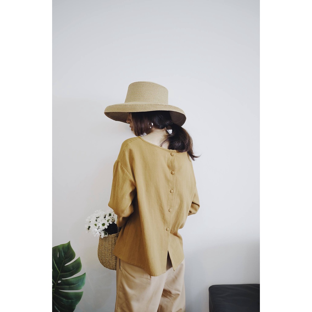 Áo peplum chun eo linen cao cấp