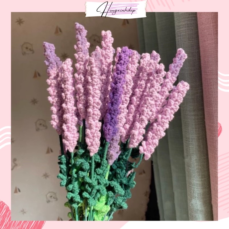 Hoa lavender bằng len tặng người yêu, hoa handmade trang trí, hoa len tặng người thân, tặng sinh nhật, decor nhà cửa