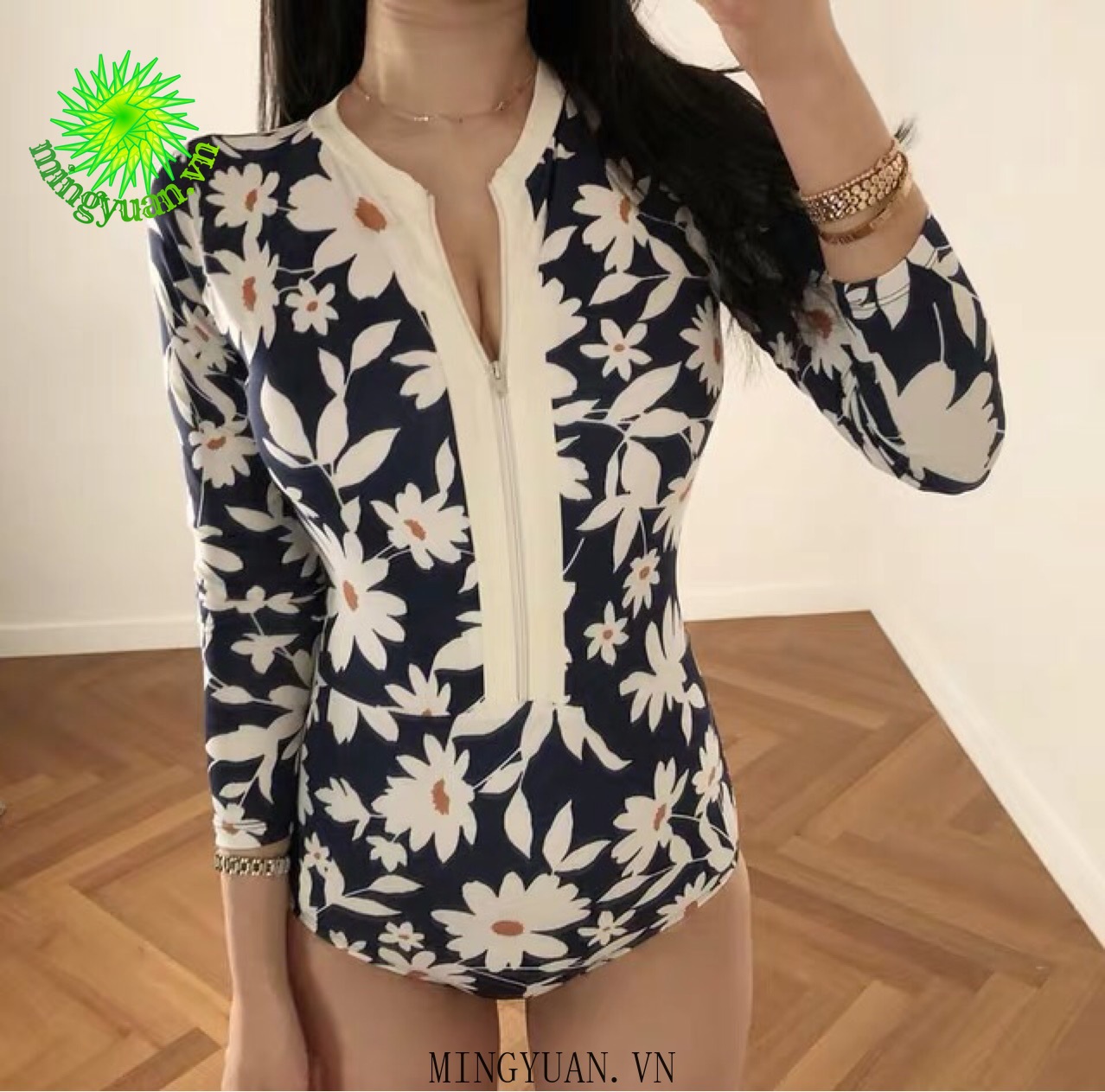 Đồ Bơi Một Mảnh Dài Tay In Họa Tiết Chống Nắng Cho Nữ | BigBuy360 - bigbuy360.vn