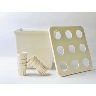 Bộ 5 thùng thủy canh tĩnh trồng rau ăn lá 9 lỗ