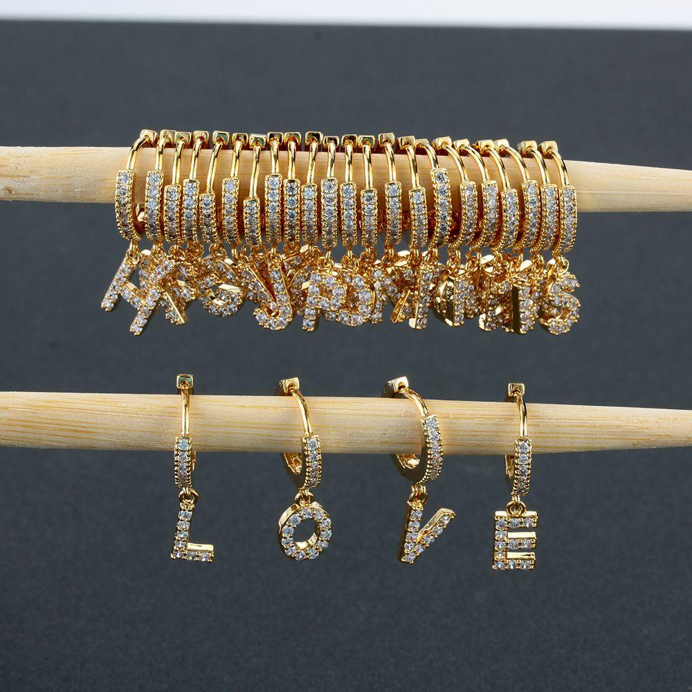 LAY Bông Tai Dáng Dài Đính Đá Zircon Màu Vàng / Bạc Thời Trang Cho Nữ