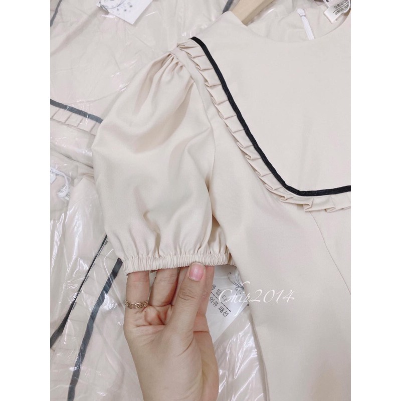 [Mã FAXANH1505 giảm 10K đơn 50K] Váy nữ be pha tay bồng | BigBuy360 - bigbuy360.vn