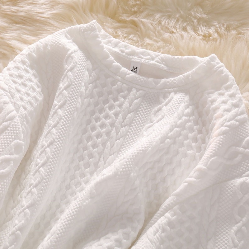Áo Sweater nỉ cổ tròn [FREESHIP] Áo nỉ cổ tròn hoạ tiết dập nổi trơn bo tay Ulzzang Áo nỉ ngoại trơn Unisex