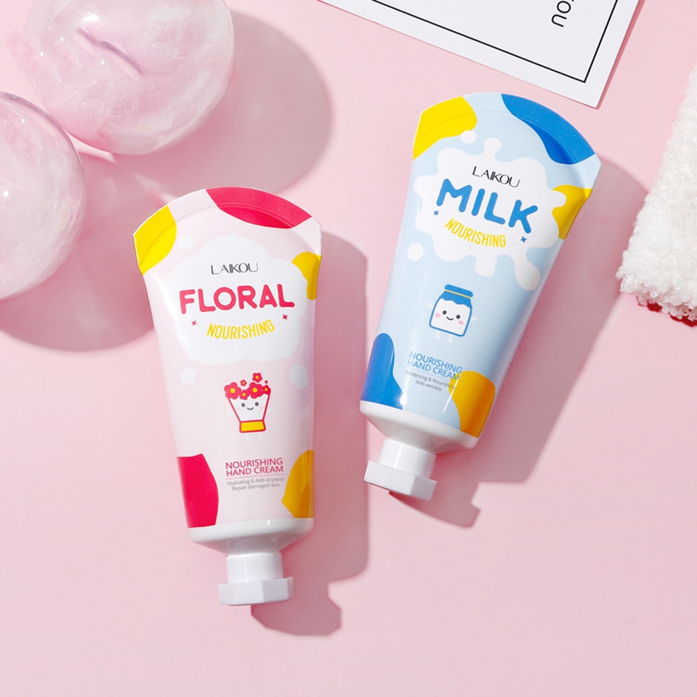 [Hàng mới về] Kem dưỡng da tay LAIKOU 50g chiết xuất sữa dưỡng ẩm và tái tạo da hiệu quả chất lượng cao Qipin