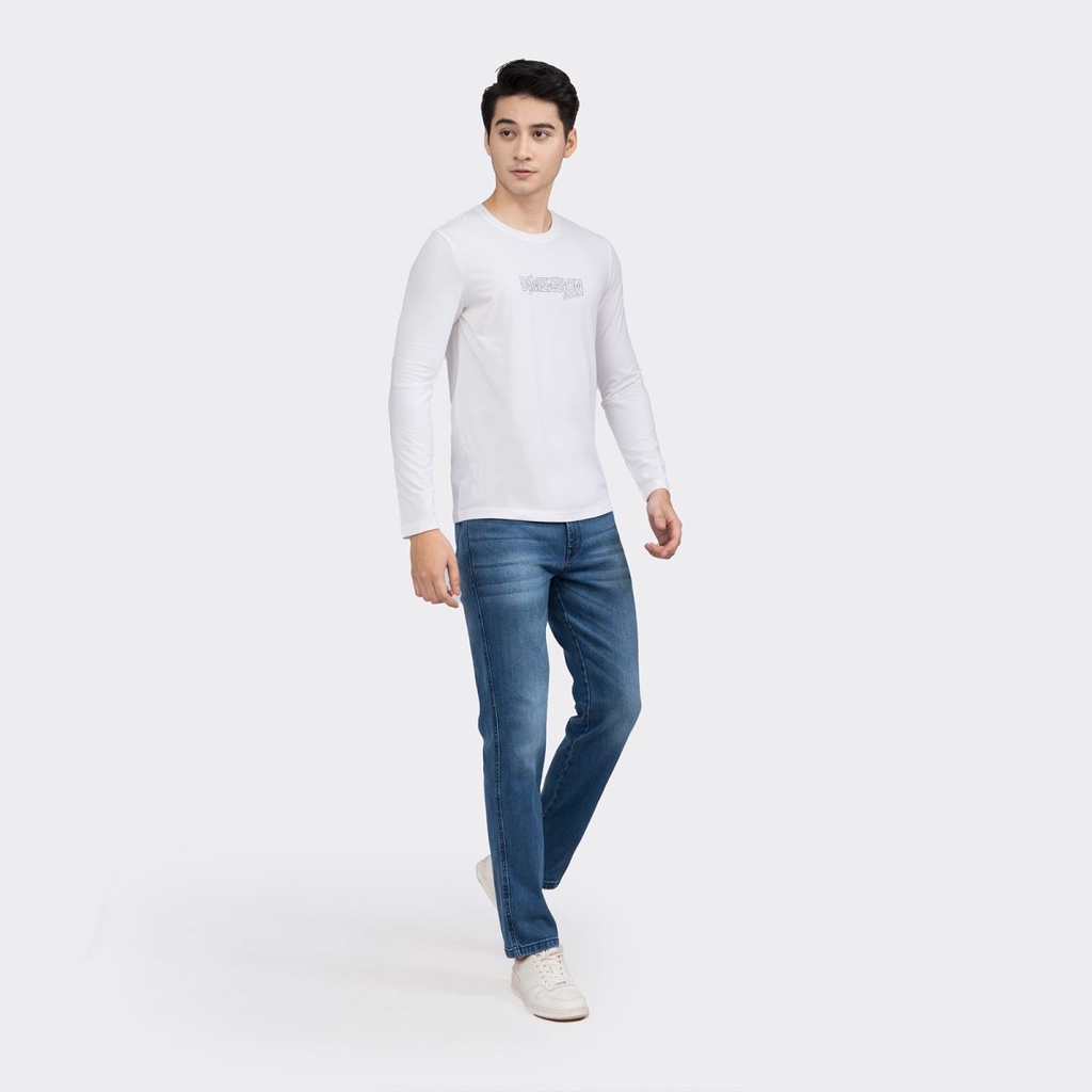 Áo thun nam dài tay Insidemen ILT005W2 T-shirt Thu Đông Trơn Màu Vải Polyester dáng Regular Fit Suông Vừa Cổ Tròn