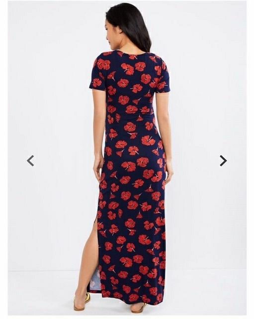 Đầm thun maxi hoa có nhấn eo ( bầu bí mặc ok luôn) | BigBuy360 - bigbuy360.vn