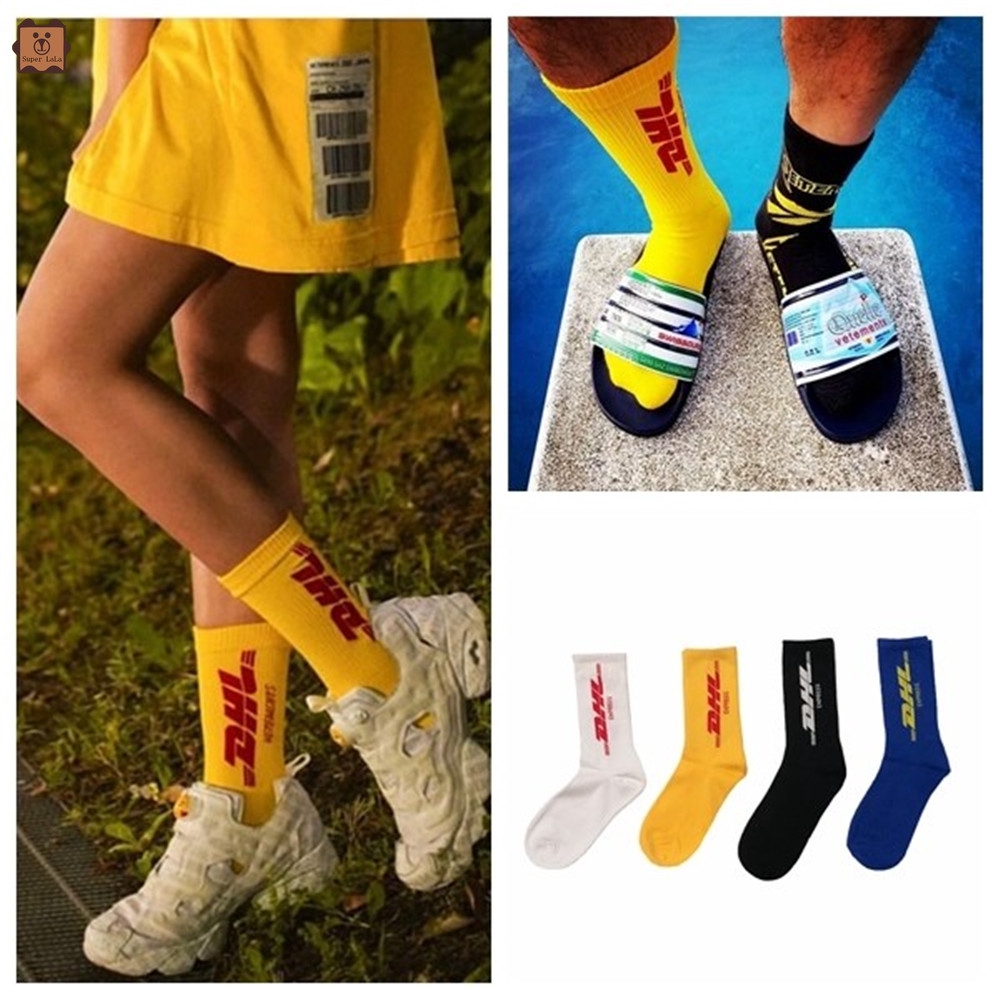 Vớ cotton màu trơn in chữ phong cách Hàn Quốc dành cho cả nam và nữ