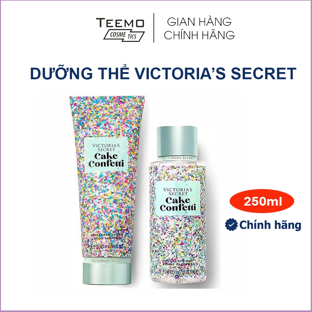 Dưỡng Thể 🌸𝑭𝒓𝒆𝒆𝒔𝒉𝒊𝒑🌹 Dưỡng Thể Nước Hoa Victoria's Secret Lotion 236ml 🧁 CAKE CONFETTI 🧁 Body Mist - Xịt Thơm Body [✔️]